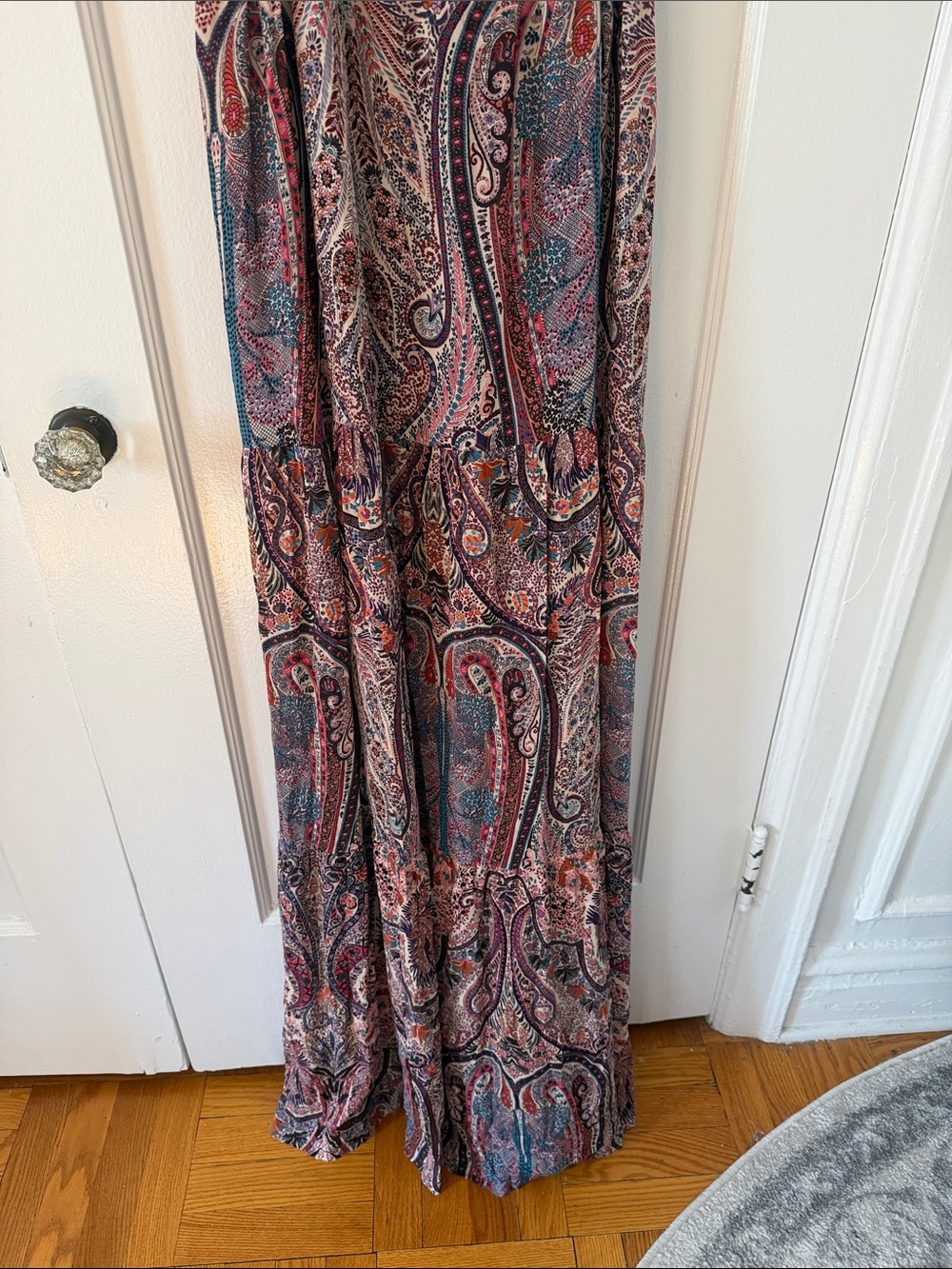 ba&sh Baraka Paisley Maxi Dress in Multicolor Rust & Blue - Picture 6 of 14
